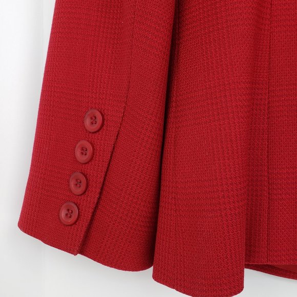 Classic 2-Button Red Lined Blazer Like New 4 Petite - Picture 7 of 11